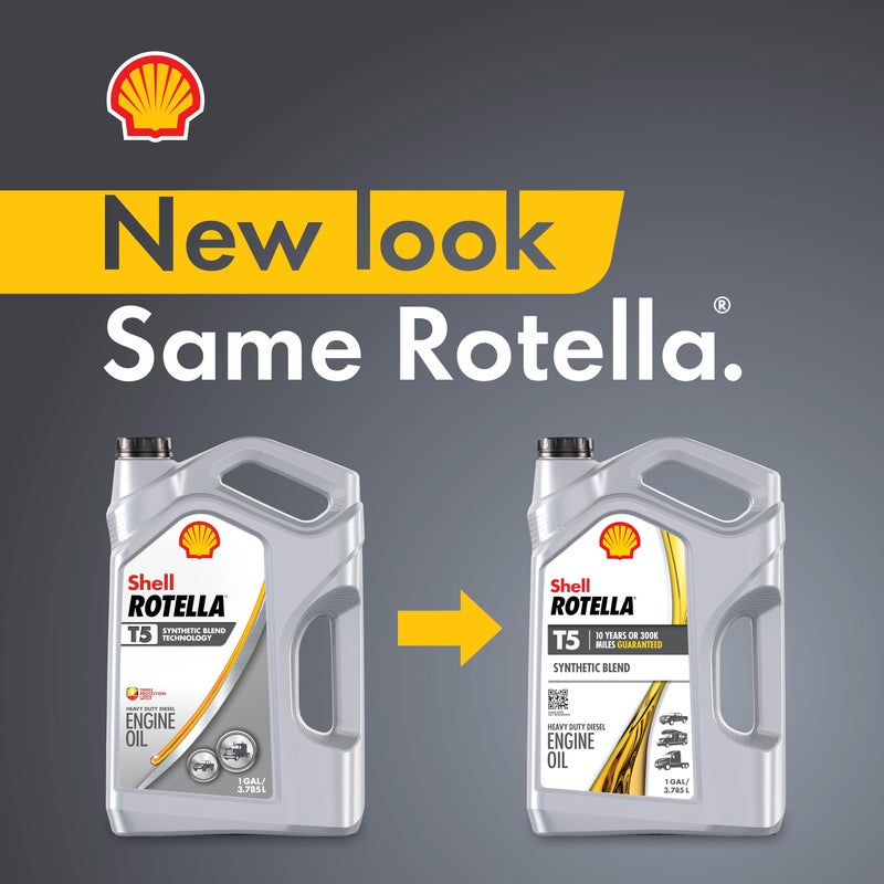 Shell Rotella زيت محرك شل روتيلا T5 خليط صناعي 10W-30، 1 جالون (3 عبوات) - Image 5